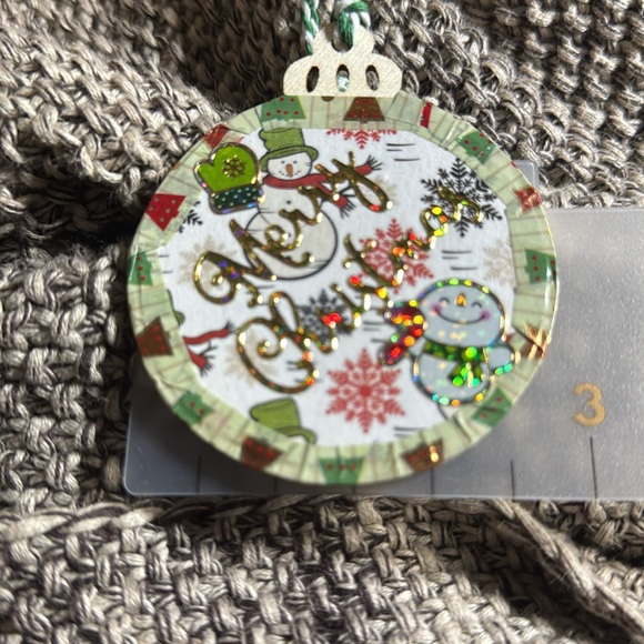 New Handmade 3”x3” wooden “Merry Christmas” hanging tree ornament $11 - Picture 8 of 8